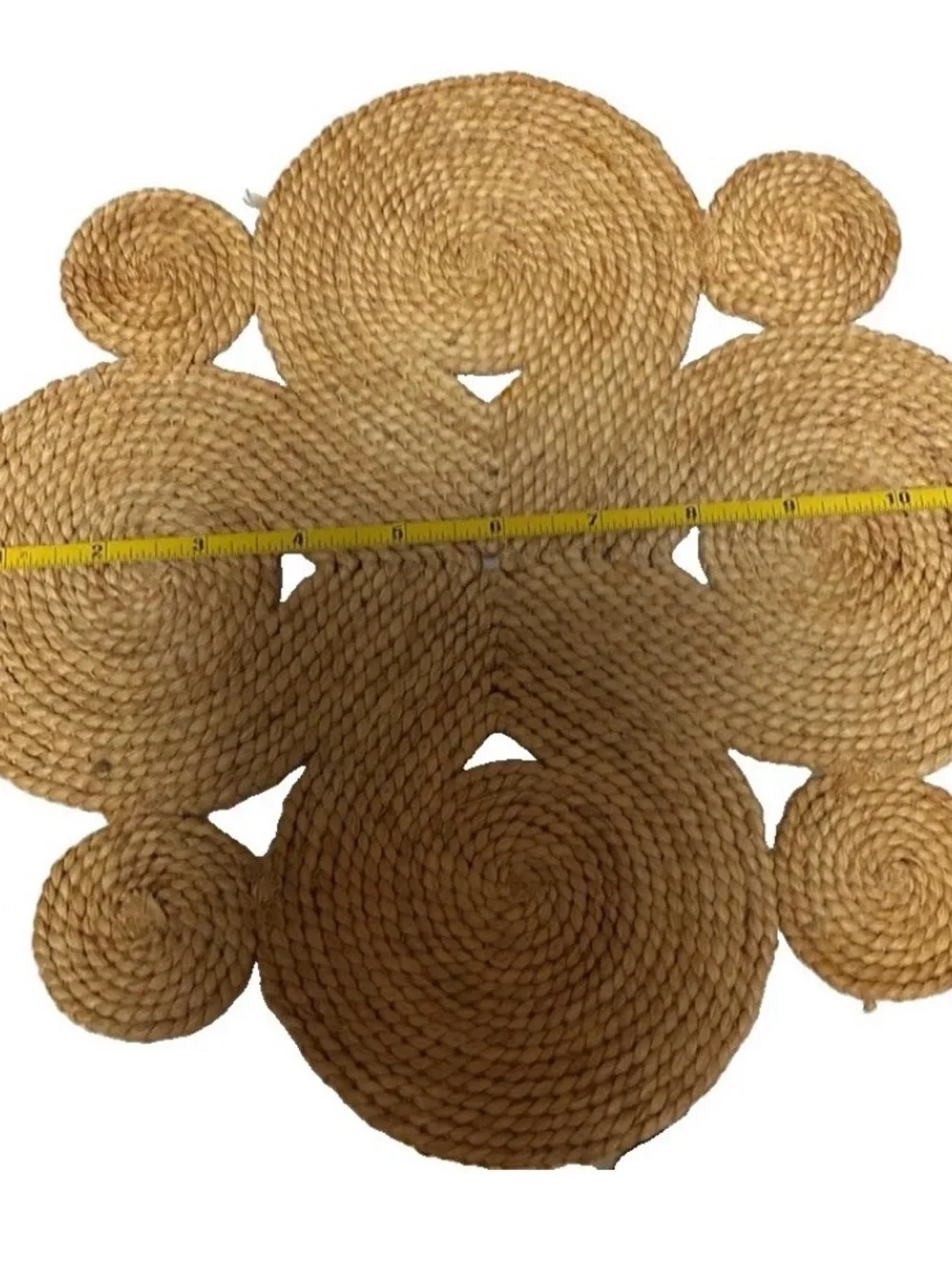 100% Jute Circular Placemats Handwoven Natural Fiber Lot of (8) 12 X 12